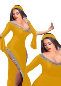 جلابية رقص بلدي أصفر