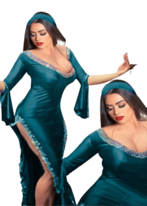 جلابية رقص بلدي وان سايز بترولي