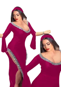 جلابية رقص بلدي وان سايز فوشيا