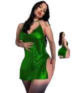 فستان جلد بيج سايز اخضر