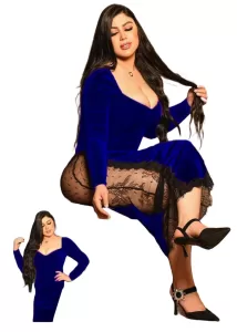 لانجيري العروسة بيج سايز ازرق
