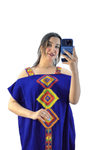 أجمل عبايات العيد زيتي ازرق