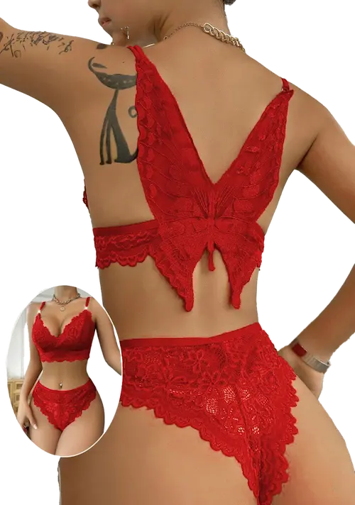 طقم بانتي وبرا رقيق احمر طقم بانتي وبرا رقيق كود 266 - 449 - 430