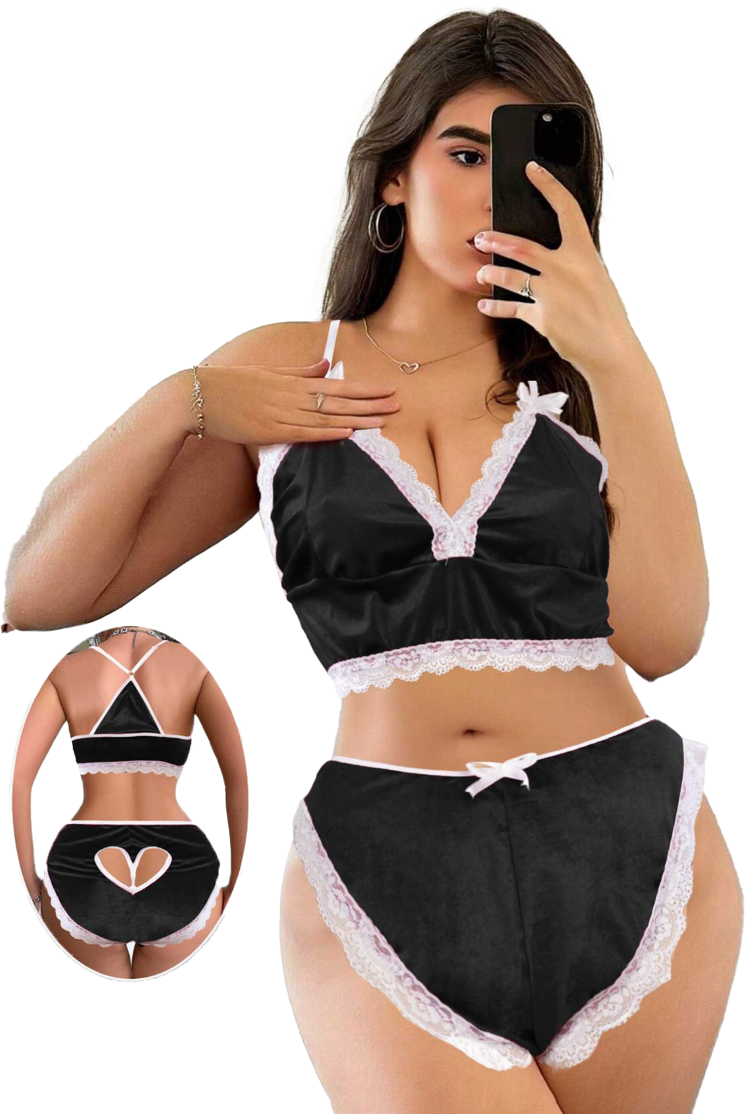 طقم داخلي قطيفة ناعم أسود طقم داخلي قطيفة ناعم أسود