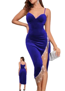 فساتين شتوي طويلة كحلي