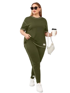 بيجامه نسائي نص كم زيتي (4)