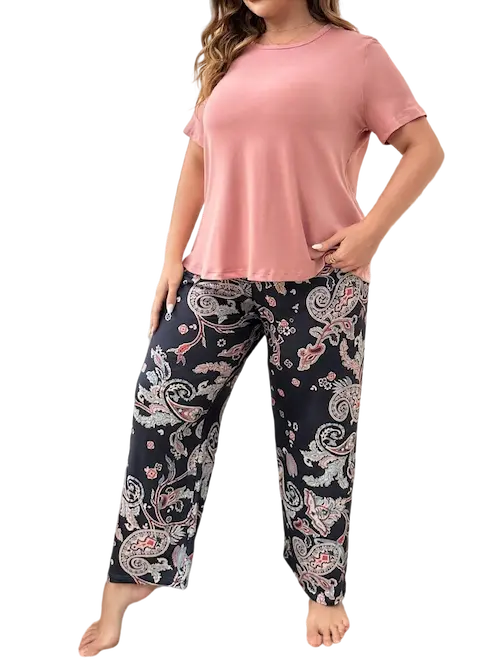 بيجامات حريمي نوم بيج سايز (2) بيجامات حريمي نوم بيج سايز كود 858