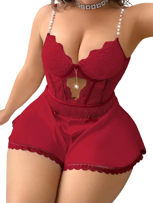 سلوبيت لانجري دانتيل احمر (3) سلوبيت لانجري دانتيل كود 0278 _ 0279