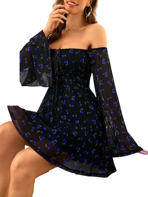 فستان قصير باورنت رقيق مبطن ازرق (4) فستان قصير باورنت رقيق مبطن ازرق (4)