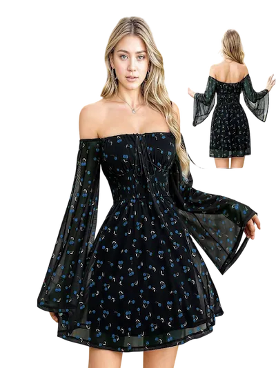 فستان قصير باورنت رقيق مبطن ازرق فستان قصير باورنت رقيق مبطن كود 197