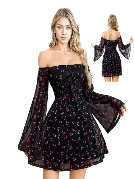 فستان قصير باورنت رقيق مبطن فوشيا فستان قصير باورنت رقيق مبطن كود 197