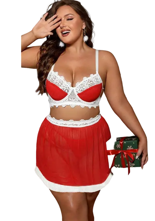 لانجري بيكيني كريسماس بيج سايز  كود 0208