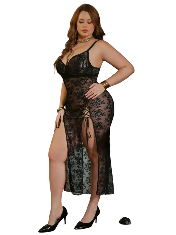 بيبي دول دانتيل طويل اسود