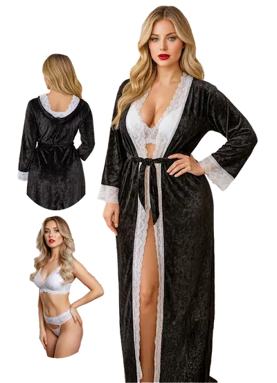 طقم دانتيل بروب قطيفة