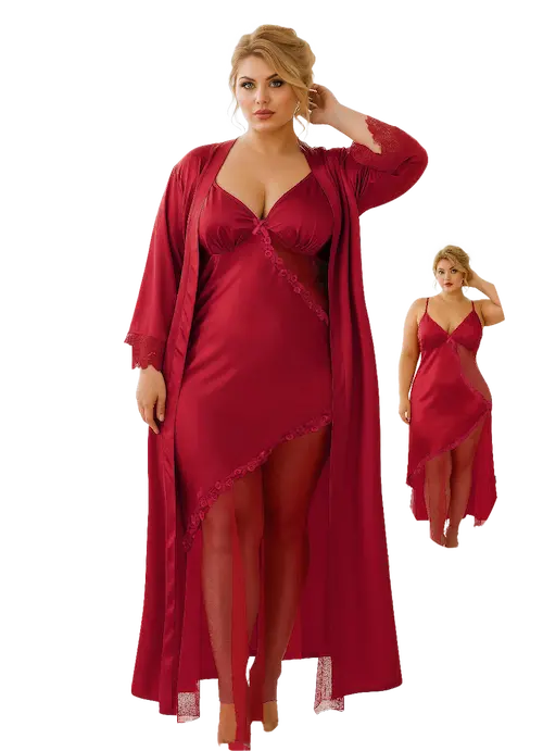 قمصان نوم ستان واسعة احمر