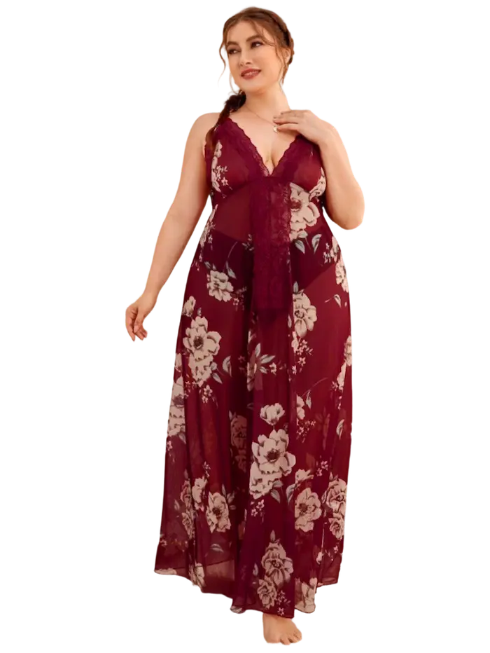 قمصان نوم مشجرة ليكرا احمر (5) قمصان نوم مشجرة ليكرا كود 9927