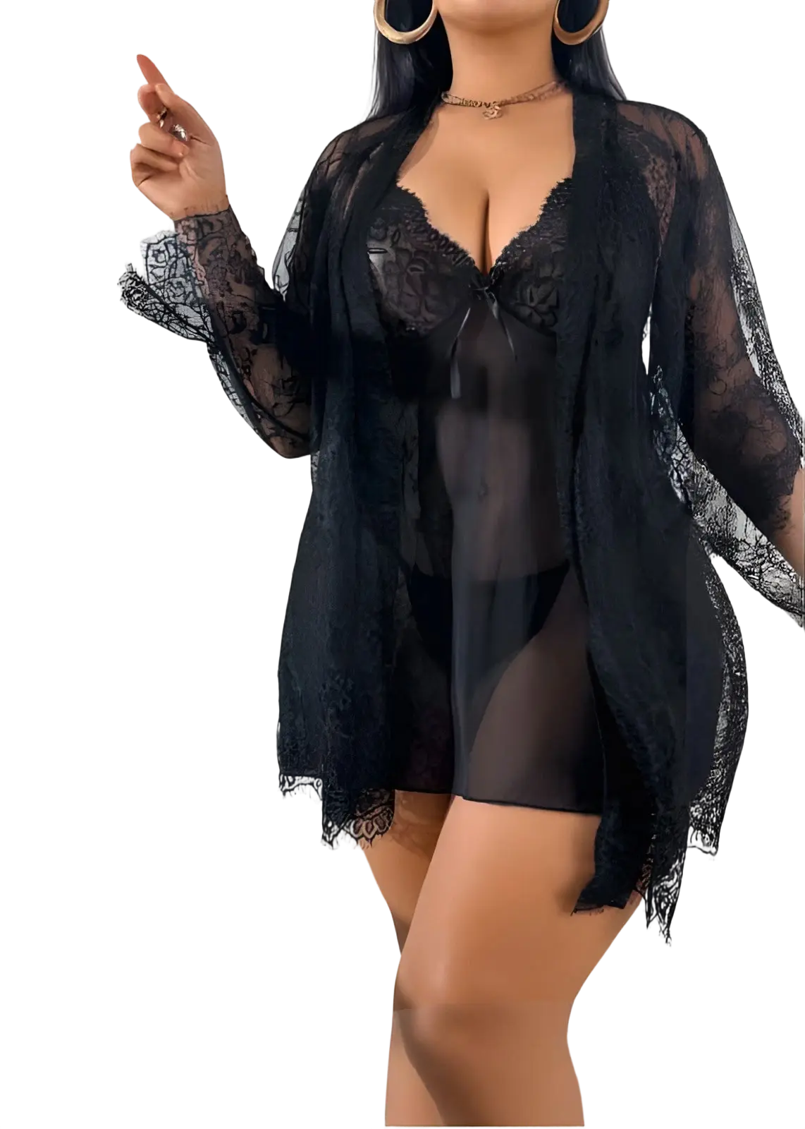 قميص نوم بيج سايز بروب (2) قميص نوم بيج سايز بروب كود 9638