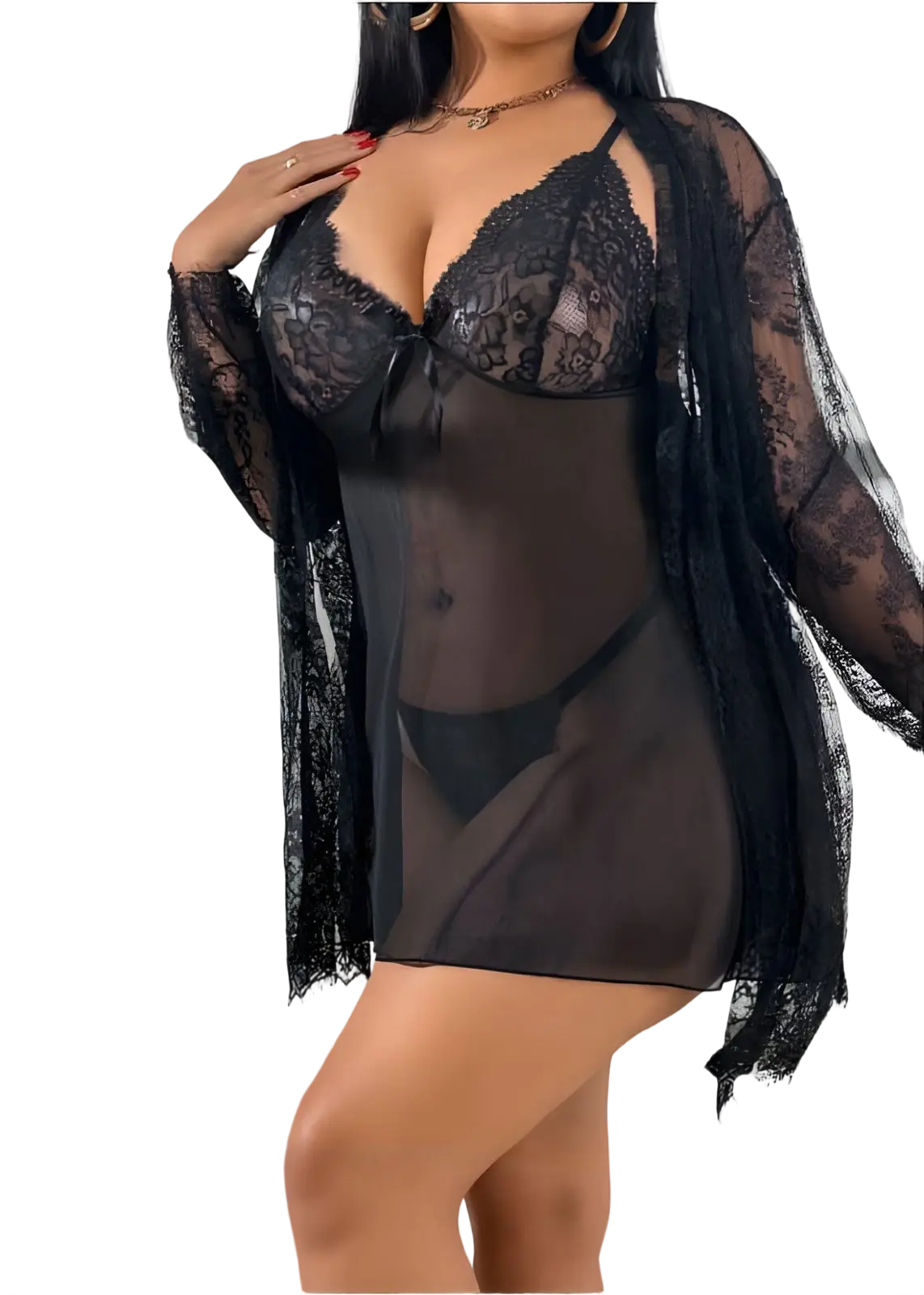 قميص نوم بيج سايز بروب قميص نوم بيج سايز بروب كود 9638