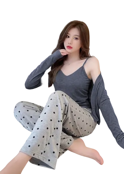 بجاما قطن ناعمة للعرايس رصاصي بجاما قطن ناعمة للعرايس كود 401