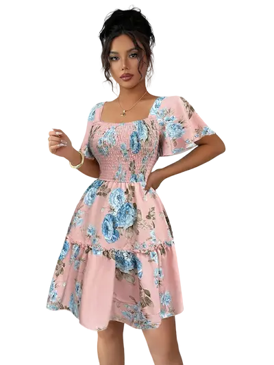 فستان شيك قصير للعيد سيمون (3) فستان شيك قصير للعيد كود 488