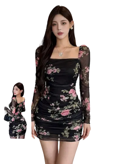 فستان مبطن قصير للعيد اسود فستان مبطن قصير للعيد كود 465